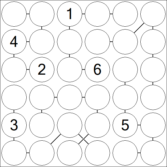 Chain Sudoku 6x6 - Difícil