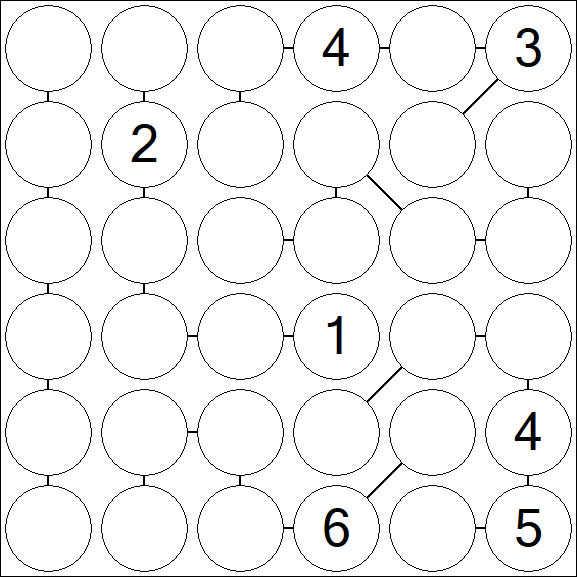 Chain Sudoku 6x6 - Difficile