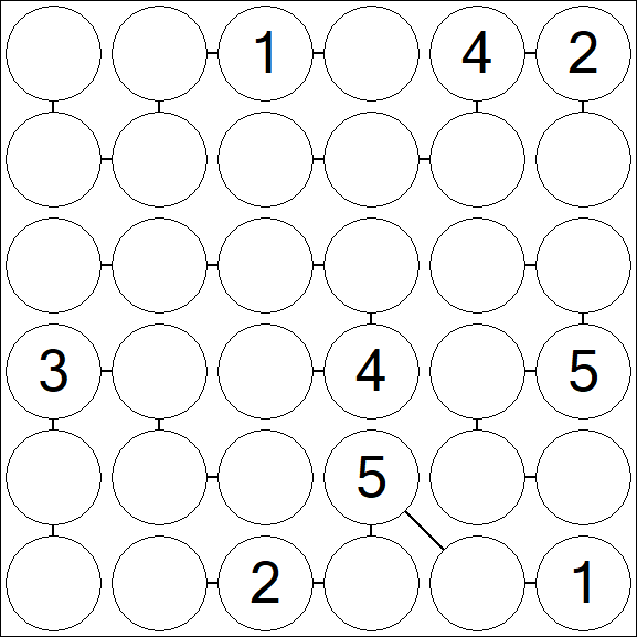 Chain Sudoku 6x6 - Difficile