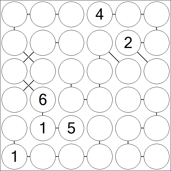 Chain Sudoku 6x6 - Difficile