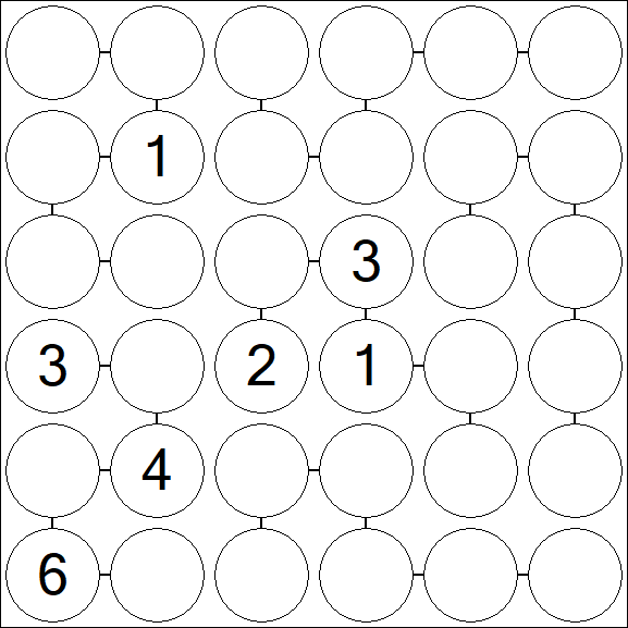 Chain Sudoku 6x6 - Difficile