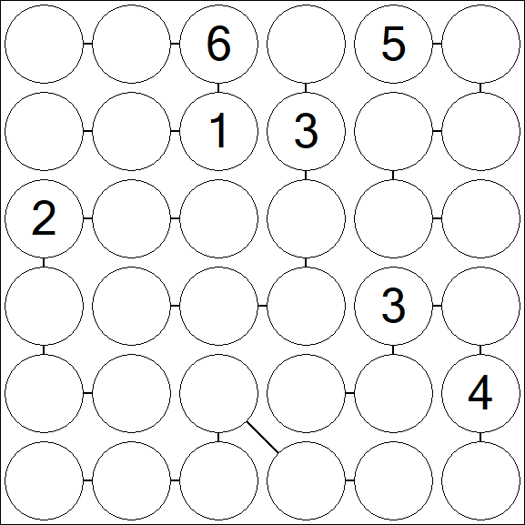 Chain Sudoku 6x6 - Difficile