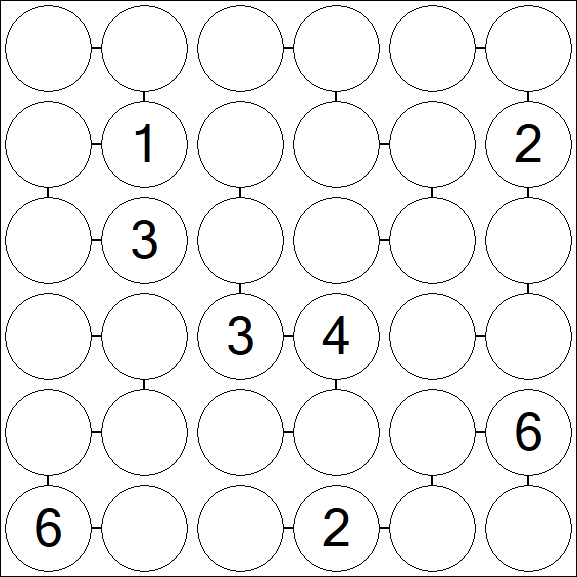 Chain Sudoku 6x6 - Difficile