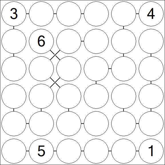 Chain Sudoku 6x6 - Difficile