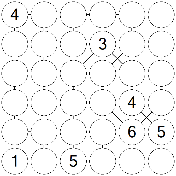 Chain Sudoku 6x6 - Difficile