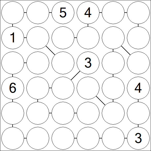Chain Sudoku 6x6 - Difficile