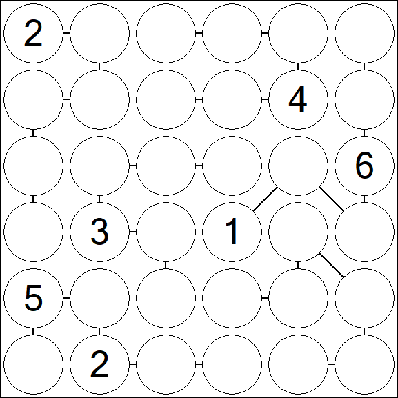 Chain Sudoku 6x6 - Difficile