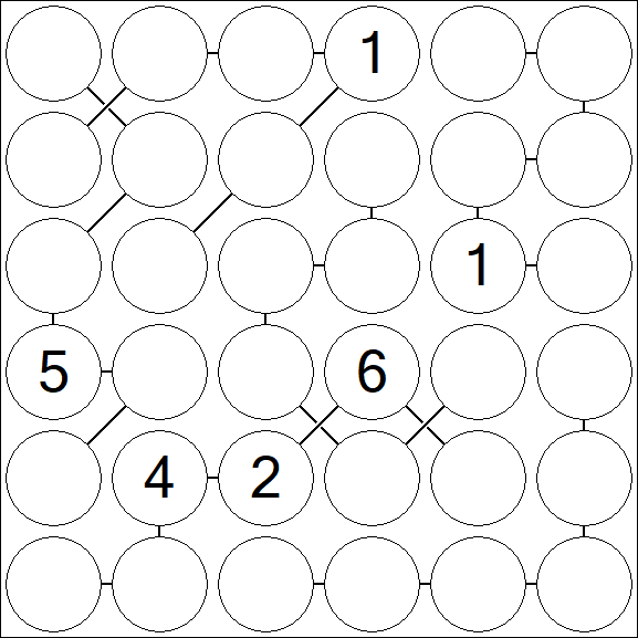 Chain Sudoku 6x6 - Difficile