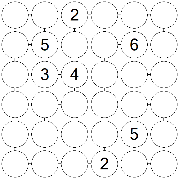 Chain Sudoku 6x6 - Difficile