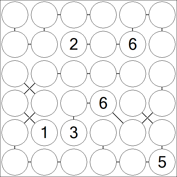 Chain Sudoku 6x6 - Difficile