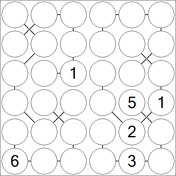 Chain Sudoku 6x6 - Difficile