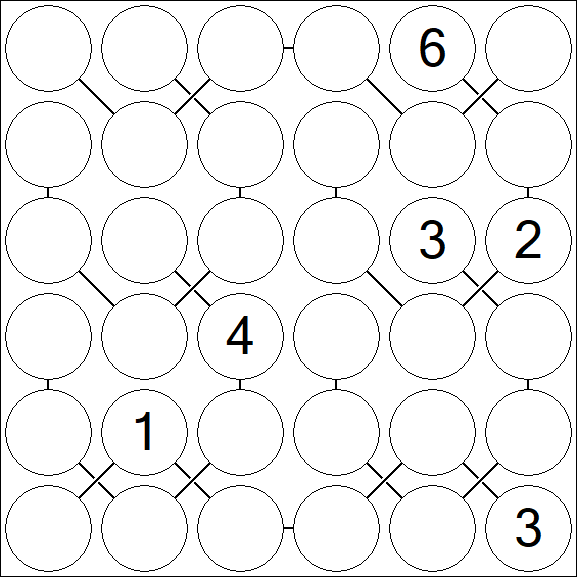 Chain Sudoku 6x6 - Difficile