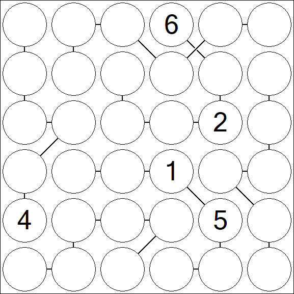 Chain Sudoku 6x6 - Difficile