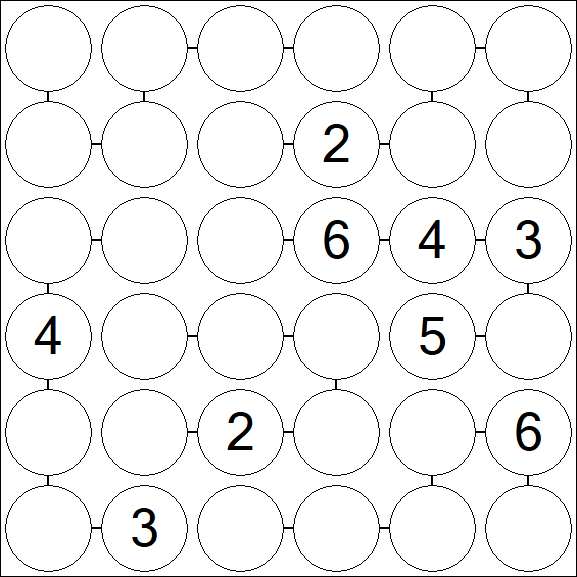 Chain Sudoku 6x6 - Difficile