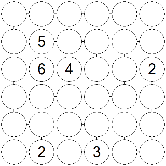 Chain Sudoku 6x6 - Difficile