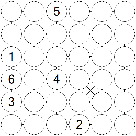Chain Sudoku 6x6 - Difficile