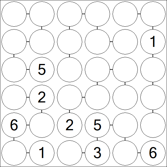 Chain Sudoku 6x6 - Difficile