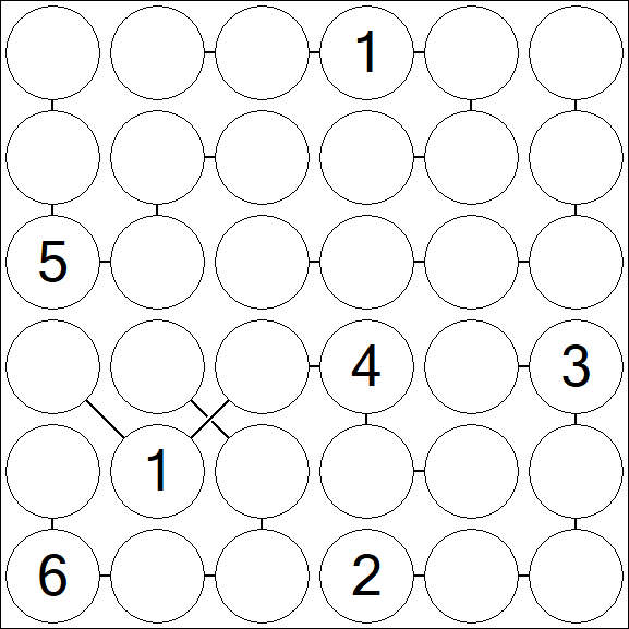 Chain Sudoku 6x6 - Difficile