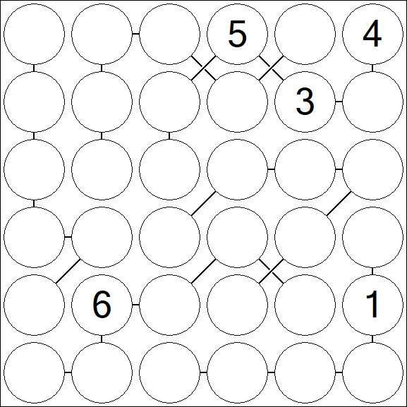 Chain Sudoku 6x6 - Difficile