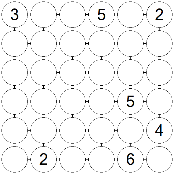 Chain Sudoku 6x6 - Difficile