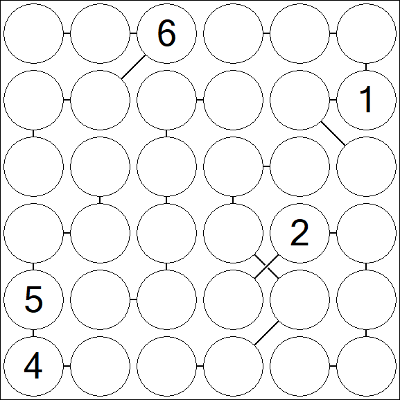 Chain Sudoku 6x6 - Difficile