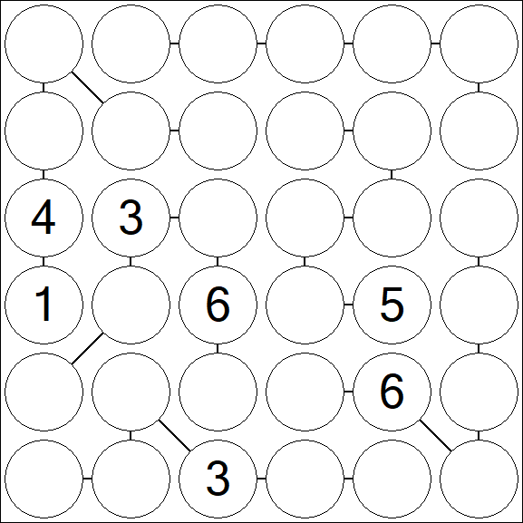 Chain Sudoku 6x6 - Difficile