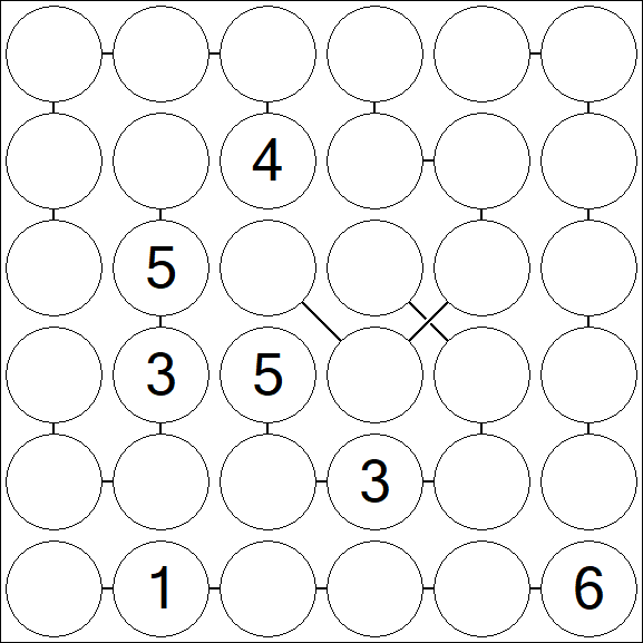 Chain Sudoku 6x6 - Difficile