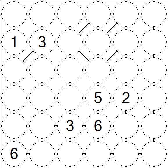 Chain Sudoku 6x6 - Difficile