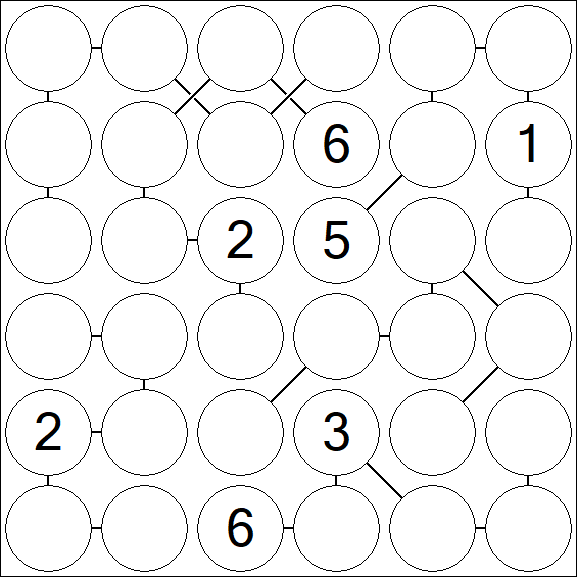 Chain Sudoku 6x6 - Difficile