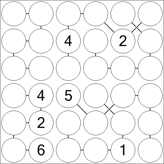Chain Sudoku 6x6 - Difficile