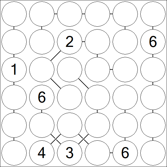 Chain Sudoku 6x6 - Difficile