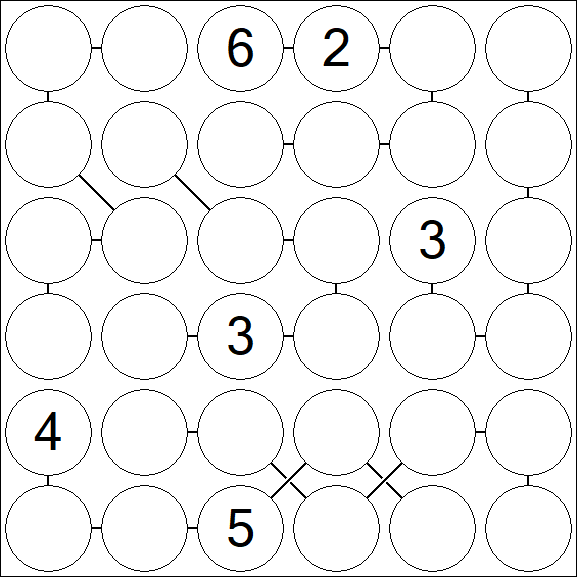Chain Sudoku 6x6 - Difficile