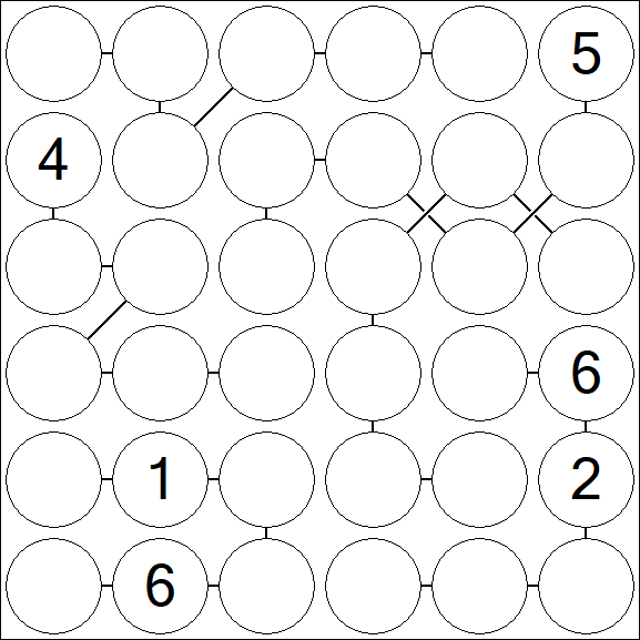 Chain Sudoku 6x6 - Difficile