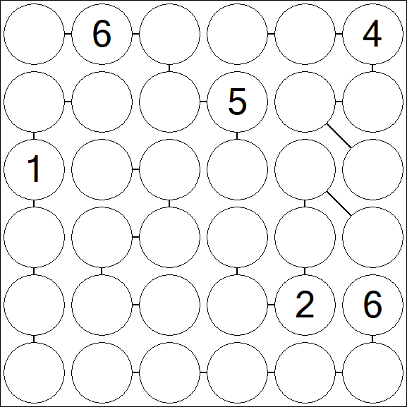 Chain Sudoku 6x6 - Difficile