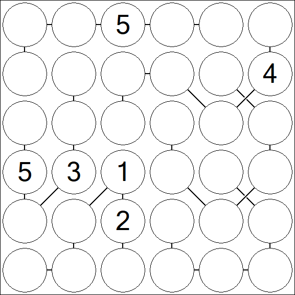 Chain Sudoku 6x6 - Difficile