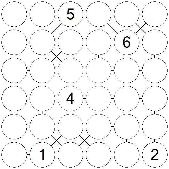 Chain Sudoku 6x6 - Difficile