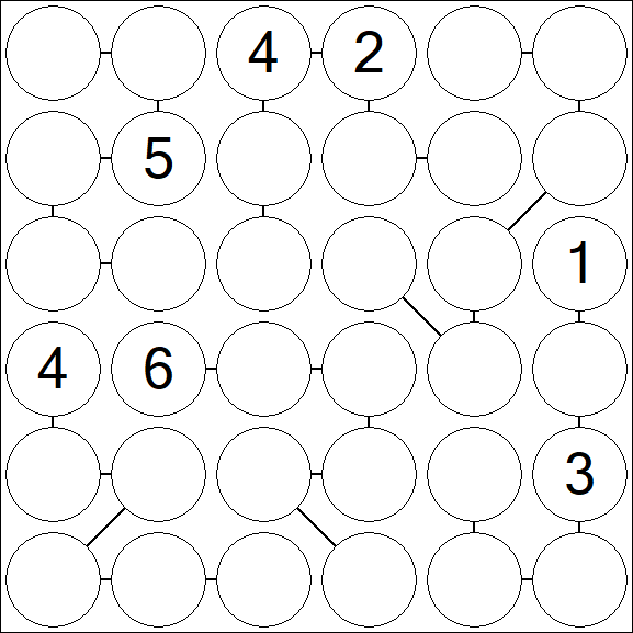 Chain Sudoku 6x6 - Difficile