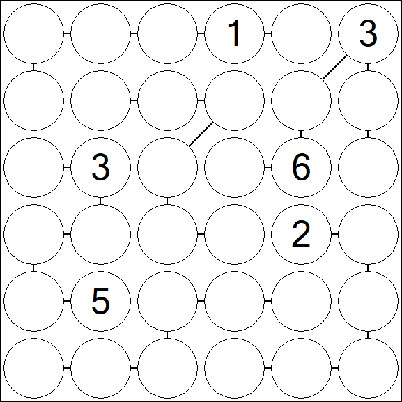 Chain Sudoku 6x6 - Difficile