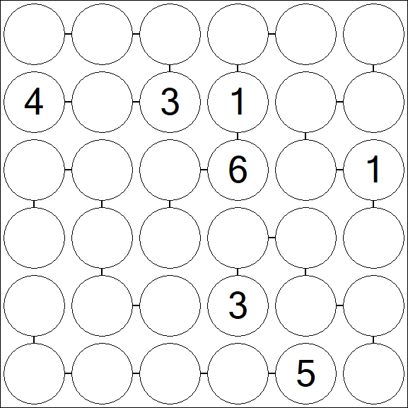 Chain Sudoku 6x6 - Difficile