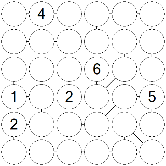 Chain Sudoku 6x6 - Difficile