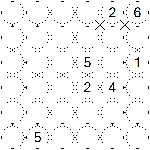 Chain Sudoku 6x6 - Difficile