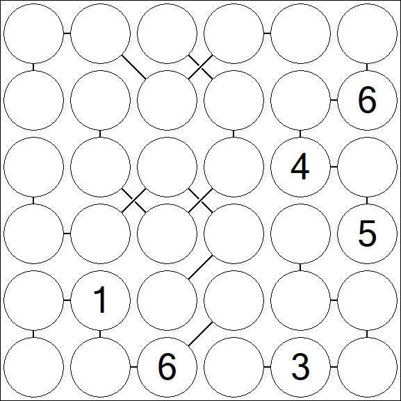 Chain Sudoku 6x6 - Difficile