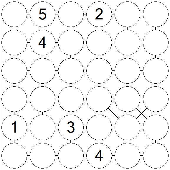 Chain Sudoku 6x6 - Difficile