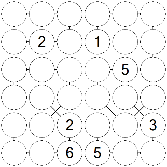 Chain Sudoku 6x6 - Difficile
