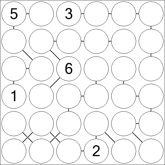 Chain Sudoku 6x6 - Difficile