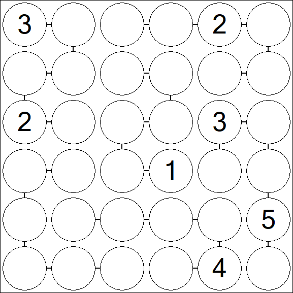 Chain Sudoku 6x6 - Difficile