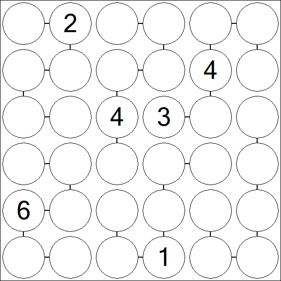 Chain Sudoku 6x6 - Difficile