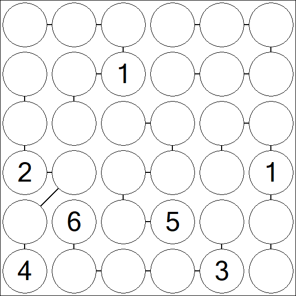 Chain Sudoku 6x6 - Difficile