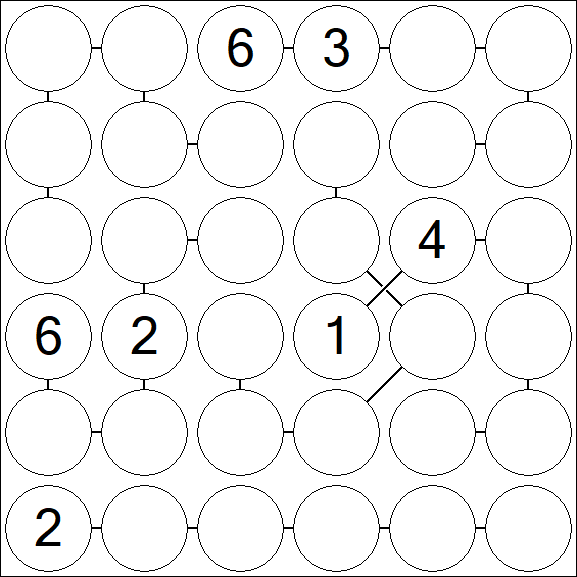 Chain Sudoku 6x6 - Difficile