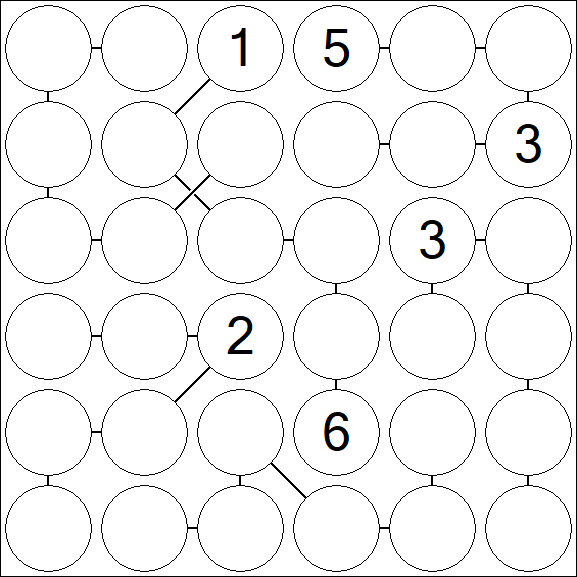 Chain Sudoku 6x6 - Difficile